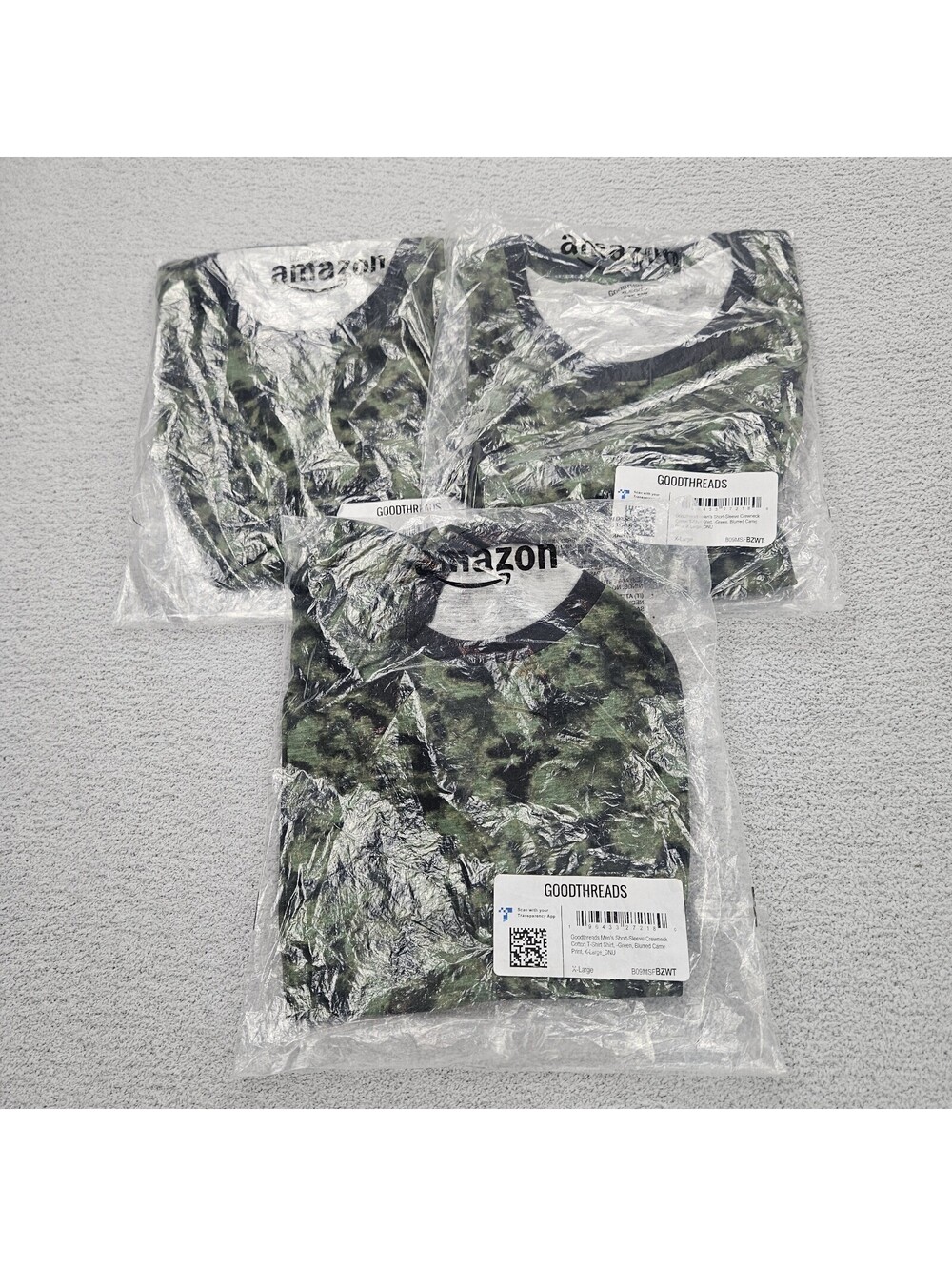 Goodthreads Men's XL Short-Sleeve Crewneck Cotton T-Shirt Green Blurred Camo